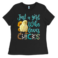Black Western Just A Girl Who loves Chicks Ladies Tee - LillyAllenDesigns