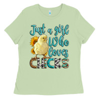 Matcha Western Just A Girl Who loves Chicks Ladies Tee - LillyAllenDesigns