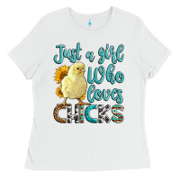 White Western Just A Girl Who loves Chicks Ladies Tee - LillyAllenDesigns