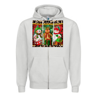 Dove Grey christmas snowman polar bear reindeer Zipper Hoodie - CowGirlArtShop