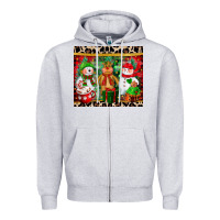 Heather Grey christmas snowman polar bear reindeer Zipper Hoodie - CowGirlArtShop