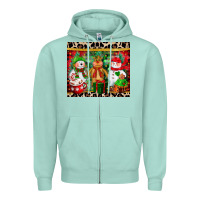 Seafoam christmas snowman polar bear reindeer Zipper Hoodie - CowGirlArtShop