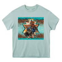 Arona western rodeo bullfighter Aztec leopard turquoise Heavy Core Tee - BarkalooDesign