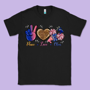 Peace Love Cheer Classic Tee Designed By Bundleandbundleshop