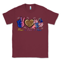 Burgundy Peace Love Cheer Classic Tee - BundleAndBundleShop