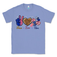 Colony Blue Peace Love Cheer Classic Tee - BundleAndBundleShop