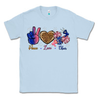 Dusty Blue Peace Love Cheer Classic Tee - BundleAndBundleShop