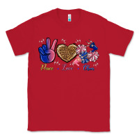 Red Peace Love Cheer Classic Tee - BundleAndBundleShop