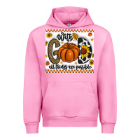 Fuchsia Pink With God All Things Are Possible Urban Hoodie - CowhideDigitalArt