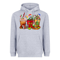 Heather Grey Mexico Coffee Cups Heavyweight Hoodie - FaDigitalArtStudio
