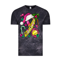 Cloud Black Pink Christmas Breast Cancer Ribbon Softball Vintage Tee - BundleAndBundleShop