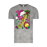 Cloud Rock Pink Christmas Breast Cancer Ribbon Softball Vintage Tee - BundleAndBundleShop
