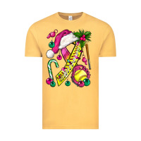 Vintage Mustard Pink Christmas Breast Cancer Ribbon Softball Vintage Tee - BundleAndBundleShop