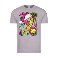 Vintage Zinc Pink Christmas Breast Cancer Ribbon Softball Vintage Tee - BundleAndBundleShop