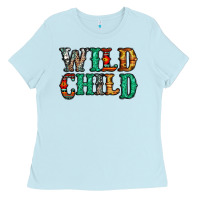 Baby Blue western wild child Ladies Tee - Jasminsmagicworld