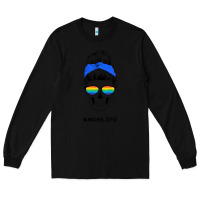 Black Blue Glitter Rainbow Mom Skull Long Sleeve Tee - Bettercallsaul