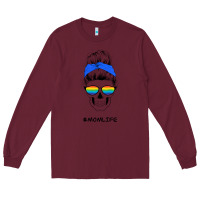 Burgundy Blue Glitter Rainbow Mom Skull Long Sleeve Tee - Bettercallsaul