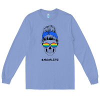 Colony Blue Blue Glitter Rainbow Mom Skull Long Sleeve Tee - Bettercallsaul