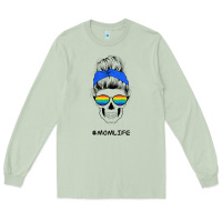 Matcha Blue Glitter Rainbow Mom Skull Long Sleeve Tee - Bettercallsaul