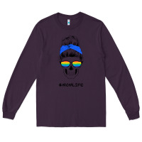 Plum Blue Glitter Rainbow Mom Skull Long Sleeve Tee - Bettercallsaul