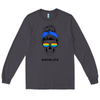 Smoke Blue Glitter Rainbow Mom Skull Long Sleeve Tee - Bettercallsaul