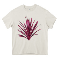 Cream Pink Cordyline Heavy Core Tee - LillyAllenDesigns
