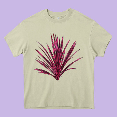 Pink Cordyline Heavy Core Tee Designed By Lillyallendesigns