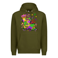 Army Green louisiana map mardi gras olivia Premium Hoodie - OliviaCreatesArt