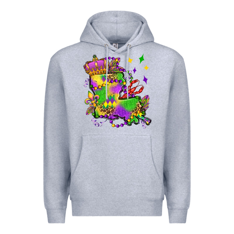 Louisiana Map Mardi Gras Olivia Premium Hoodie by OliviaCreatesArt | Teevron