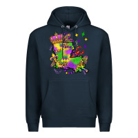 Navy louisiana map mardi gras olivia Premium Hoodie - OliviaCreatesArt