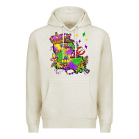 Oatmeal Heather louisiana map mardi gras olivia Premium Hoodie - OliviaCreatesArt