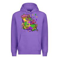 Purple louisiana map mardi gras olivia Premium Hoodie - OliviaCreatesArt