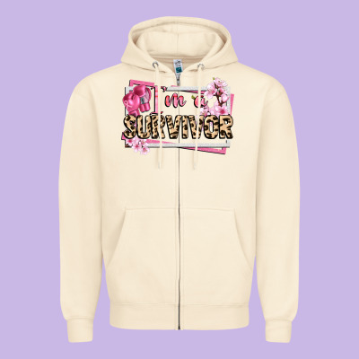 Im A Survivor Cancer Awareness Zipper Hoodie Designed By Cowgirlartshop