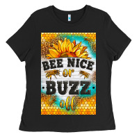 Black bee nice or buzz off Ladies Tee - LillyAllenDesigns