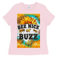 Bubblegum Pink bee nice or buzz off Ladies Tee - LillyAllenDesigns