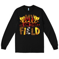 Black softball my heart is on that field Long Sleeve Tee - RanaPortraitStore