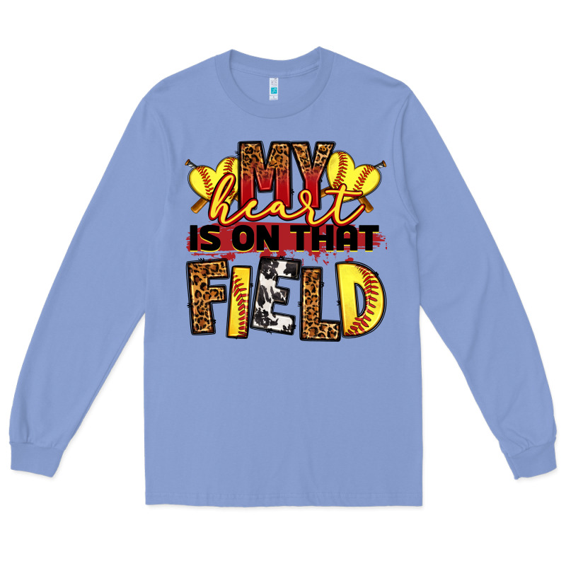 Softball My Heart Is On That Field Long Sleeve Tee by RanaPortraitStore | Teevron