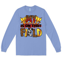 Colony Blue softball my heart is on that field Long Sleeve Tee - RanaPortraitStore