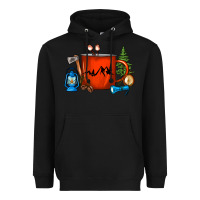 Black Camper Coffee Cup Heavyweight Hoodie - FaDigitalArtStudio