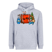 Heather Grey Camper Coffee Cup Heavyweight Hoodie - FaDigitalArtStudio