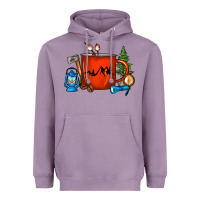 Lavender Camper Coffee Cup Heavyweight Hoodie - FaDigitalArtStudio