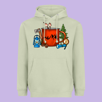 Camper Coffee Cup Heavyweight Hoodie Designed By Fadigitalartstudio