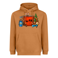 Meerkat Camper Coffee Cup Heavyweight Hoodie - FaDigitalArtStudio