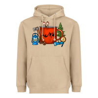 Mushroom Camper Coffee Cup Heavyweight Hoodie - FaDigitalArtStudio