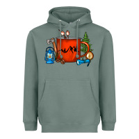 Sage Camper Coffee Cup Heavyweight Hoodie - FaDigitalArtStudio