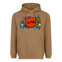Toasted Coconut Camper Coffee Cup Heavyweight Hoodie - FaDigitalArtStudio