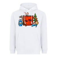 White Camper Coffee Cup Heavyweight Hoodie - FaDigitalArtStudio