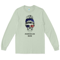 Matcha American Stars, American Flag Patterned Mom Skull Long Sleeve Tee - Bettercallsaul