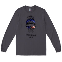 Smoke American Stars, American Flag Patterned Mom Skull Long Sleeve Tee - Bettercallsaul