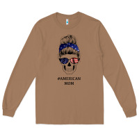 Toasted Coconut American Stars, American Flag Patterned Mom Skull Long Sleeve Tee - Bettercallsaul